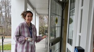 Springwell Ombudsman Program Manager entering a facility